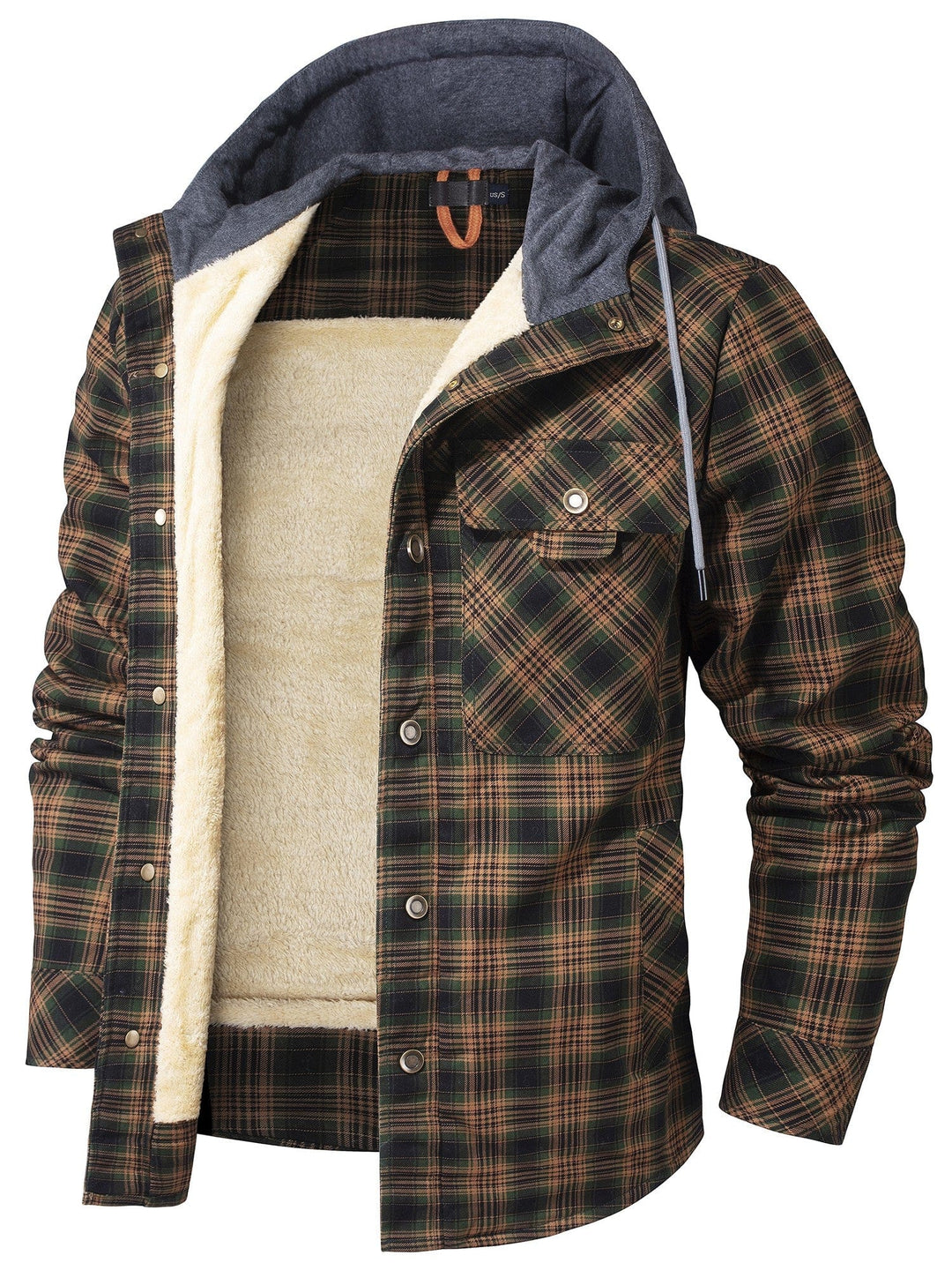 Caleb | Rugged Hooded Plaid Jacket
