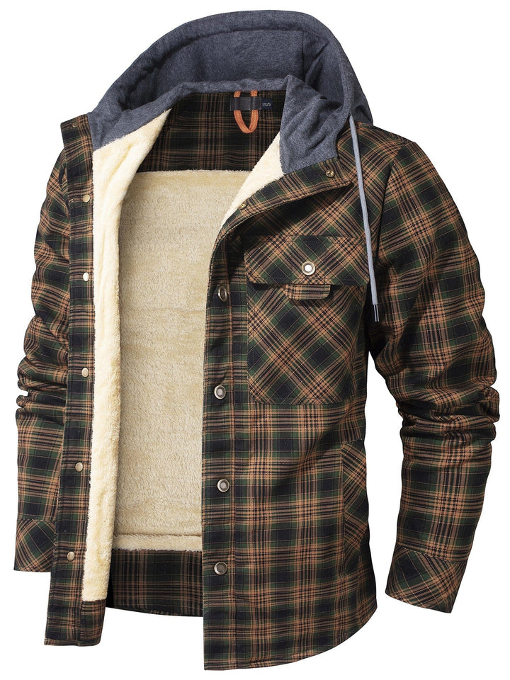 Caleb | Rugged Hooded Plaid Jacket
