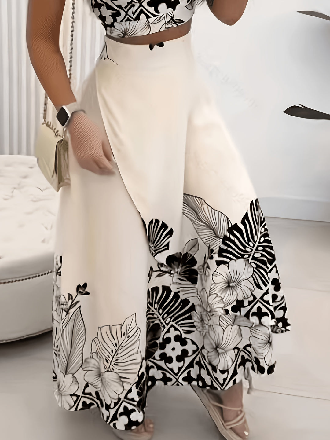 Delilah | Tropical-Print Two-Piece Set