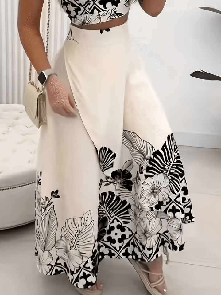 Delilah | Tropical-Print Two-Piece Set