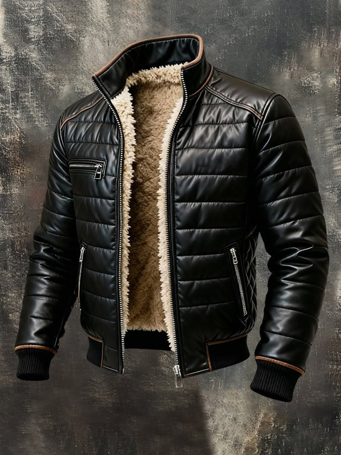 Isaac | Black Padded Jacket with Soft Inner Lining