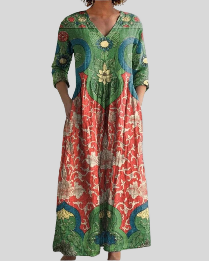 Bianca | Vintage Floral Long Dress
