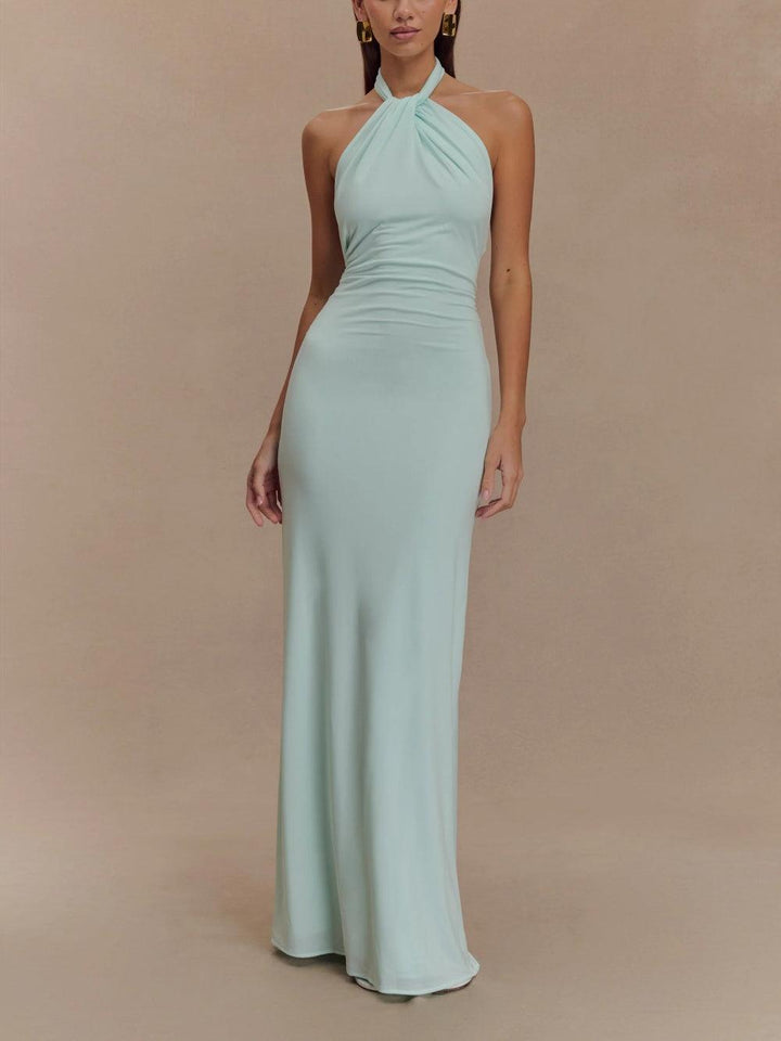 Chellie | Slinky Halter Maxi Dress