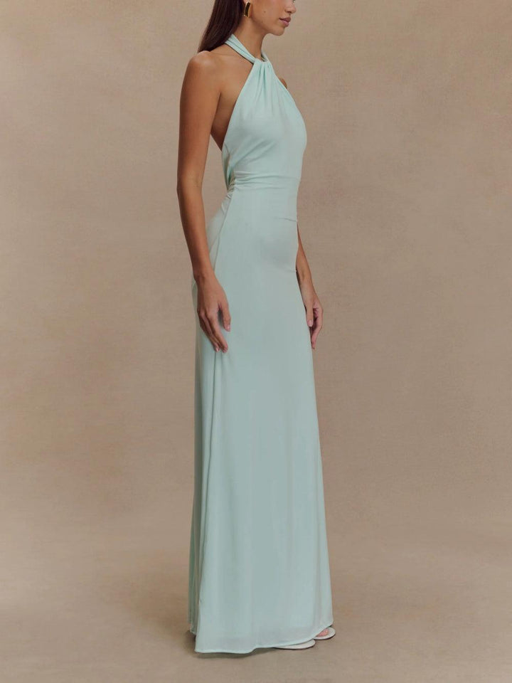 Chellie | Slinky Halter Maxi Dress