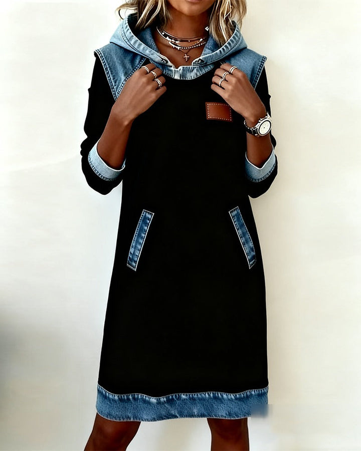 Hailey | Hooded Denim-Style Dress