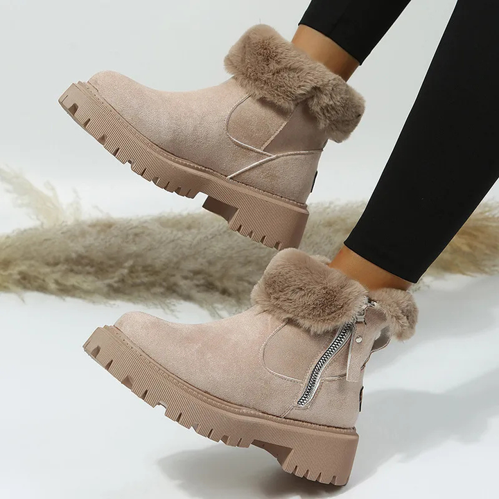 Elena | Elegant Zip-Detail Winter Ankle Boots