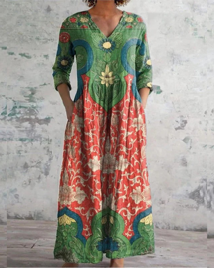 Bianca | Vintage Floral Long Dress