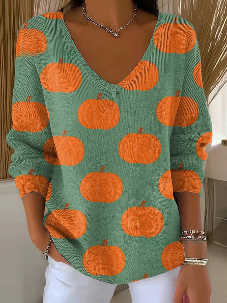 LUCIE | Elegant Patterned V-Neck Sweater