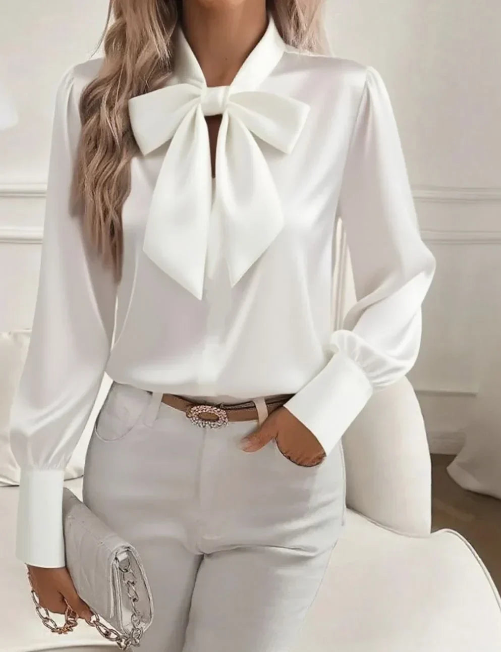 Serena | Elegant Bow-Neck Blouse