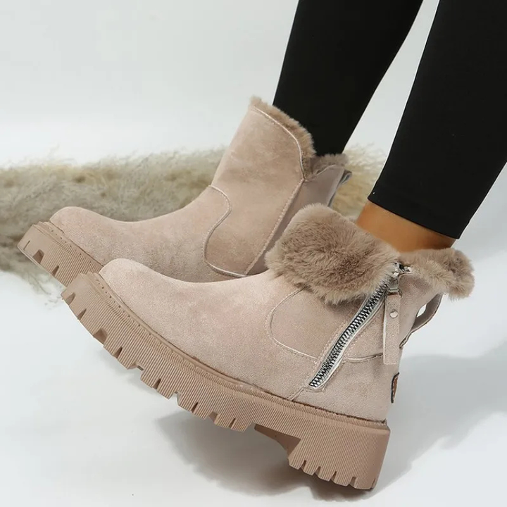Elena | Elegant Zip-Detail Winter Ankle Boots