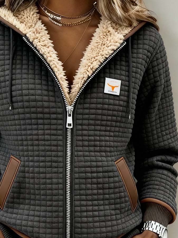Elena | Soft Hooded Zip Relaxed Jacket