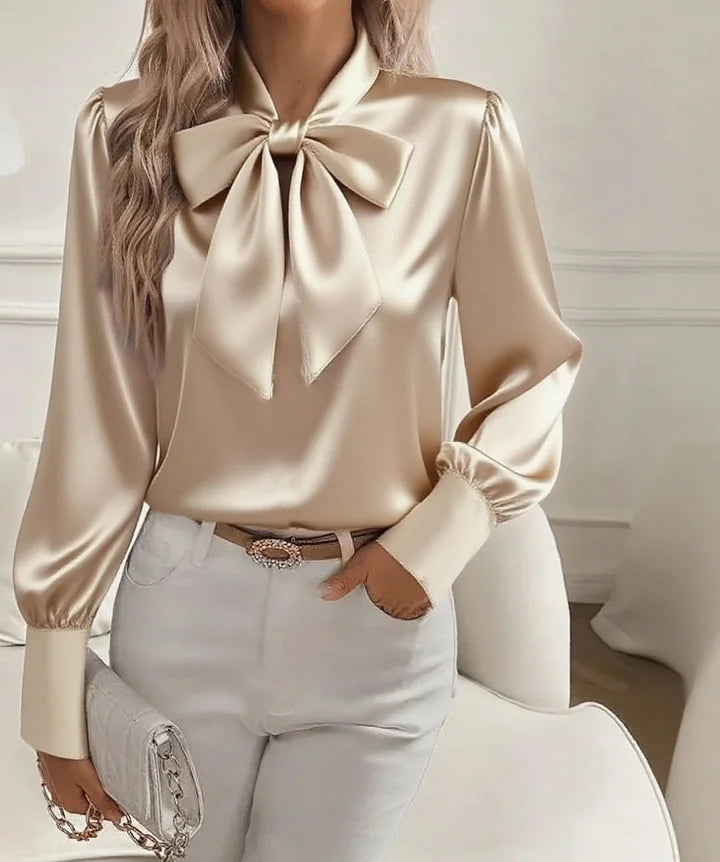 Serena | Elegant Bow-Neck Blouse