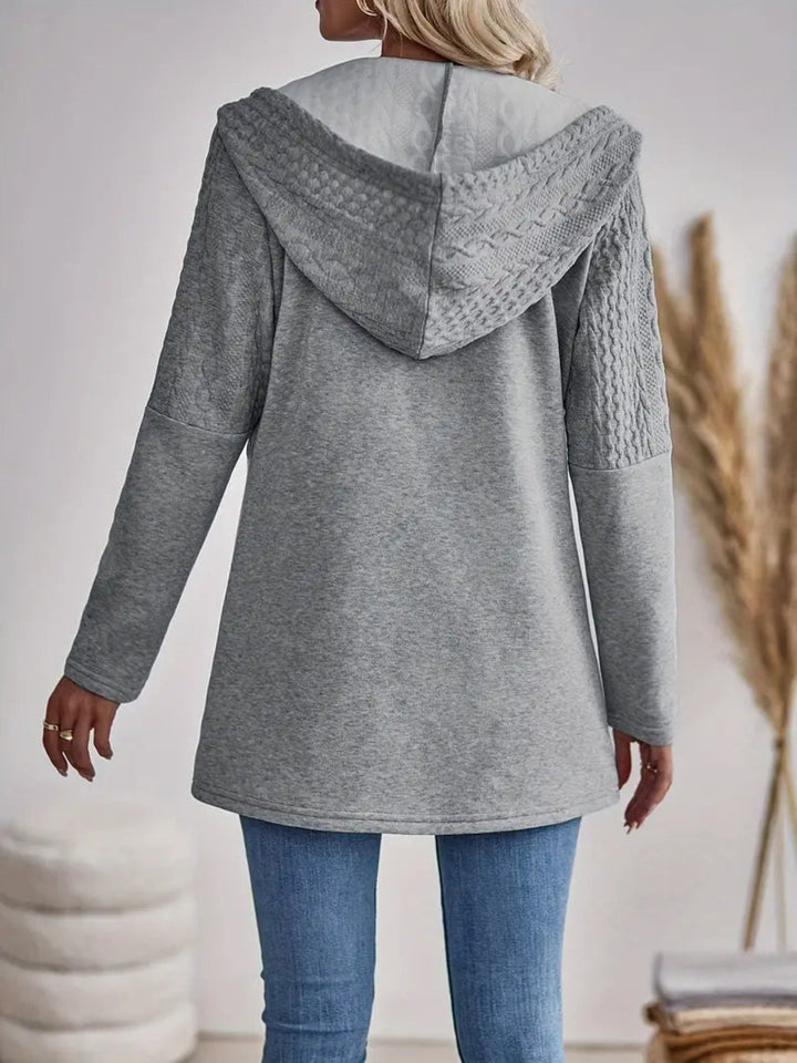 Lena | Refined Zip-Front Hooded Cardigan