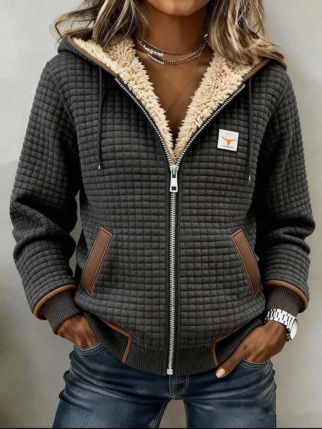 Elena | Soft Hooded Zip Relaxed Jacket