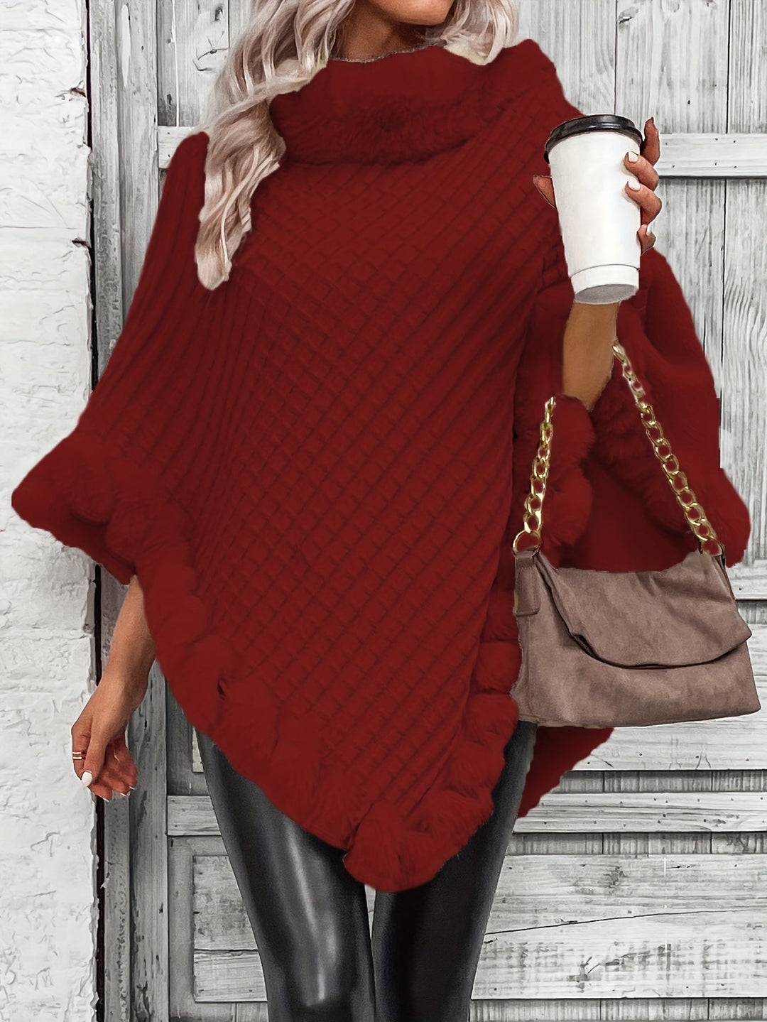 Rowena | Elegant Textured Cape Coat