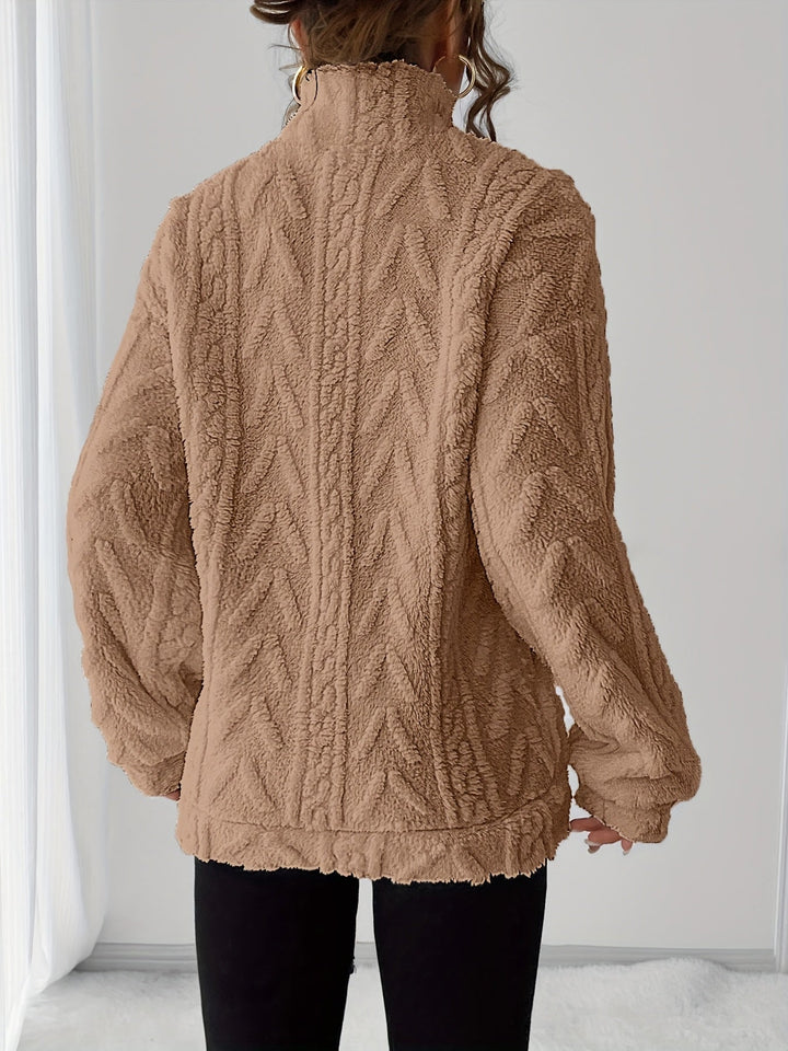 Lauren | Elegant Textured Zip Sweater