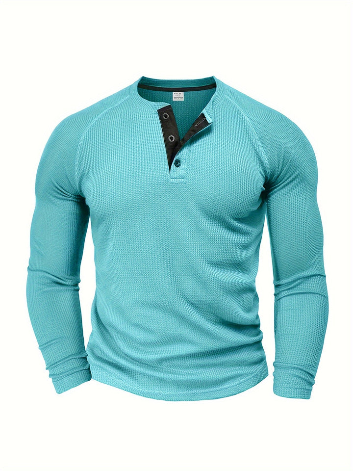 Connor | Classic Button-Neck Long Sleeve Tee
