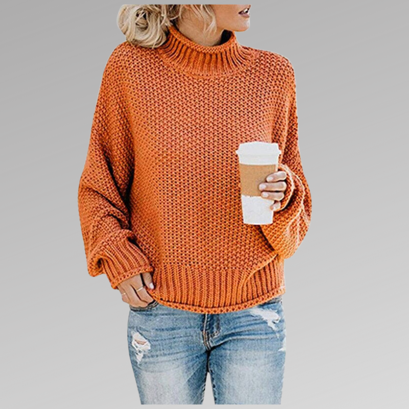 Emery | Relaxed High-Collar Textured Pullover