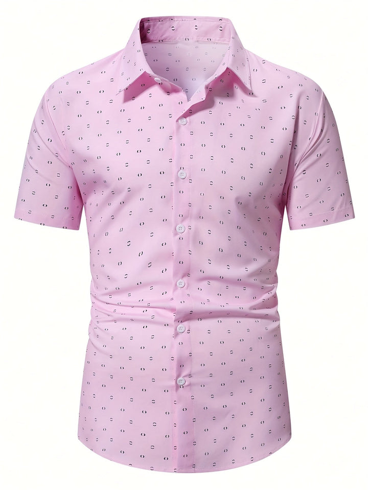 Elias | Modern Printed Short-Sleeve Button Shirt