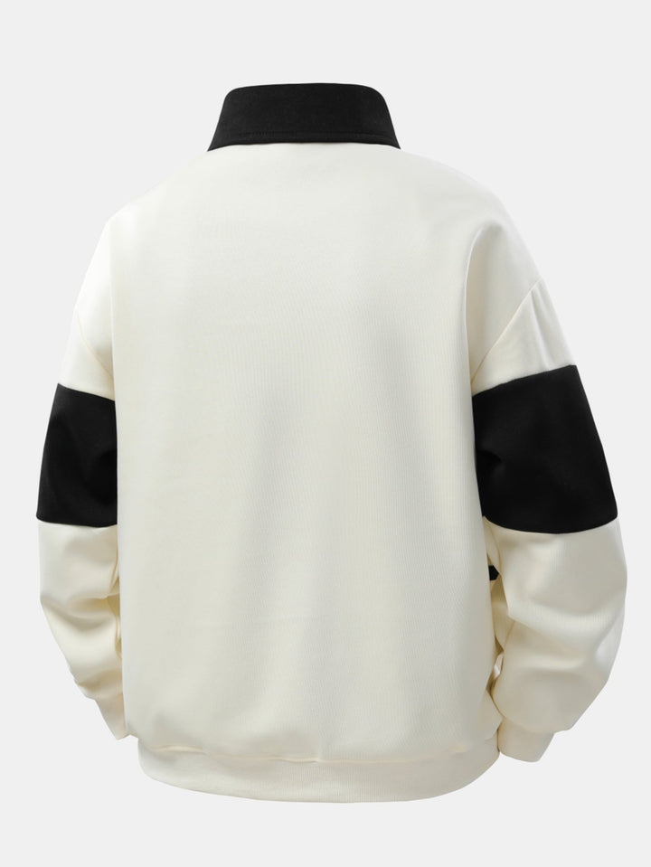 Miles | Refined Striped Polo Sweatshirt