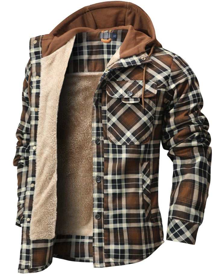Caleb | Rugged Hooded Plaid Jacket