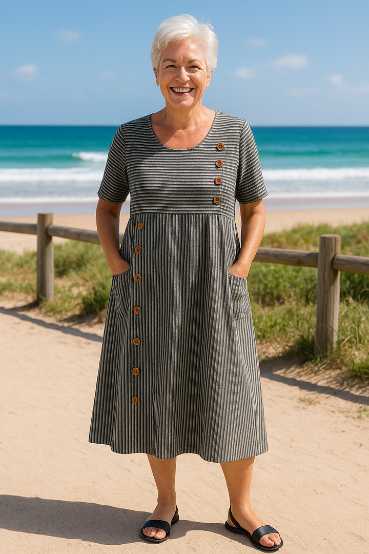 Brenna | Striped Midi Dress