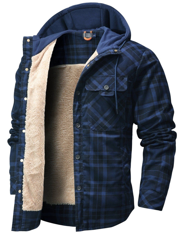 Caleb | Rugged Hooded Plaid Jacket