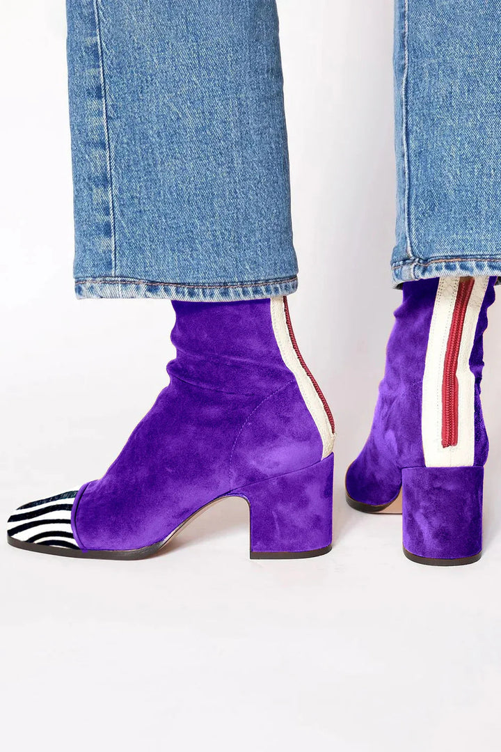 Sienna | Sculpted Square-Toe Block Heel Boots