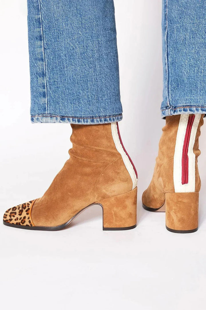 Sienna | Sculpted Square-Toe Block Heel Boots