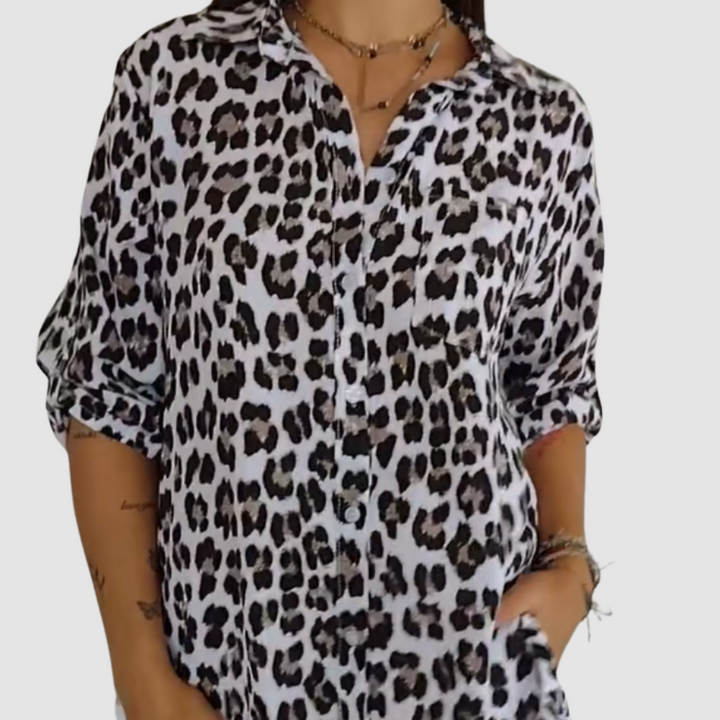 Casey | Stylish Leopard Print Blouse