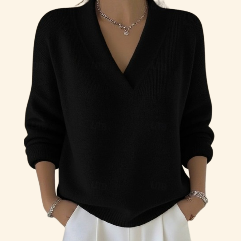 Clara | Graceful V-Neck Knit Sweater