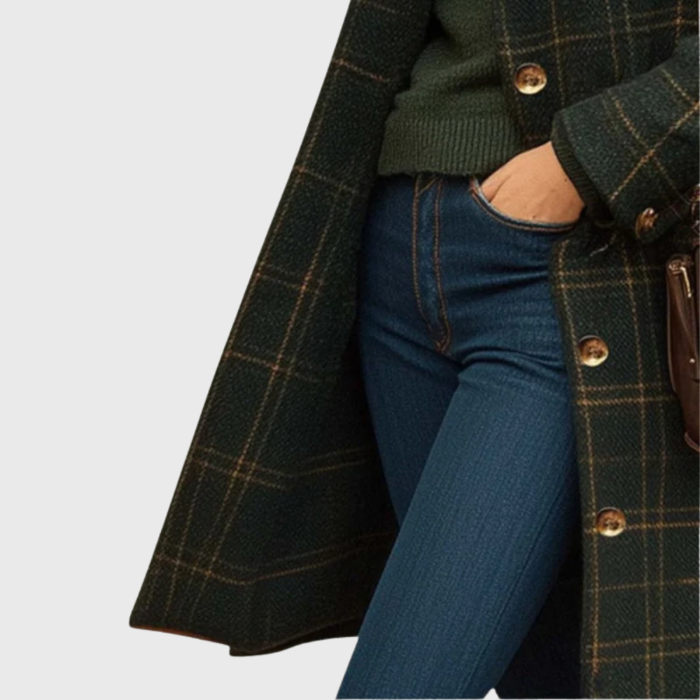 Stephanie | Timeless Checkered Elegance Coat