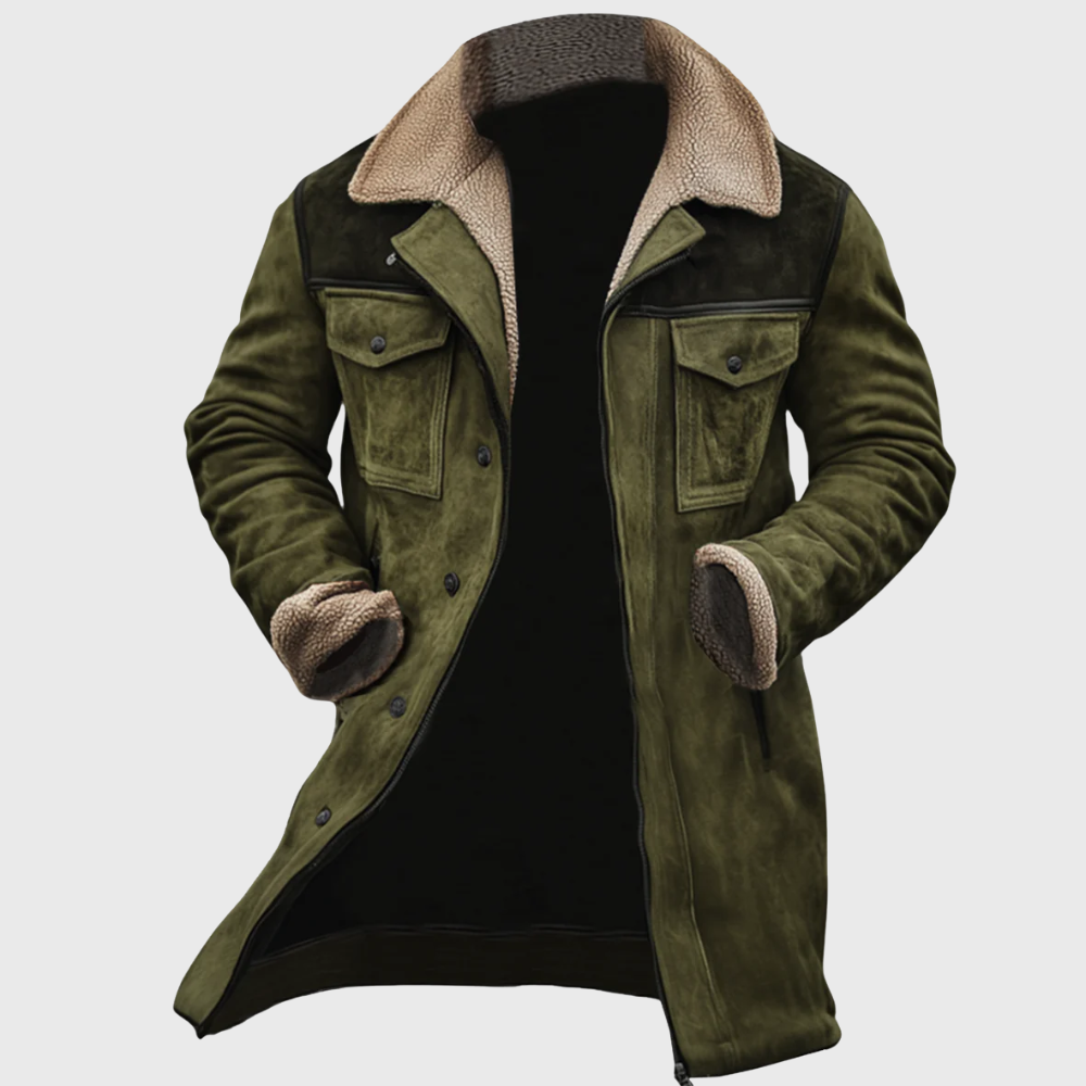 Weston | Structured Shearling-Collar Longline Statement Coat