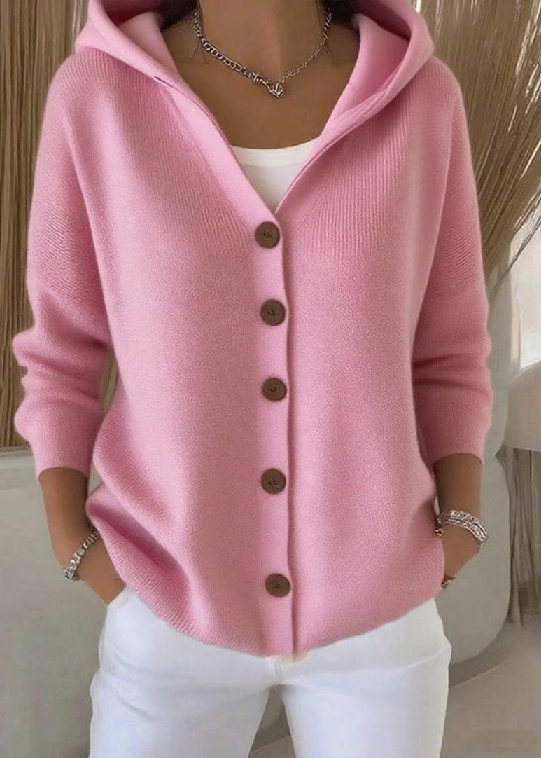 Jessica | Cozy Button-Up Hooded Cardigan