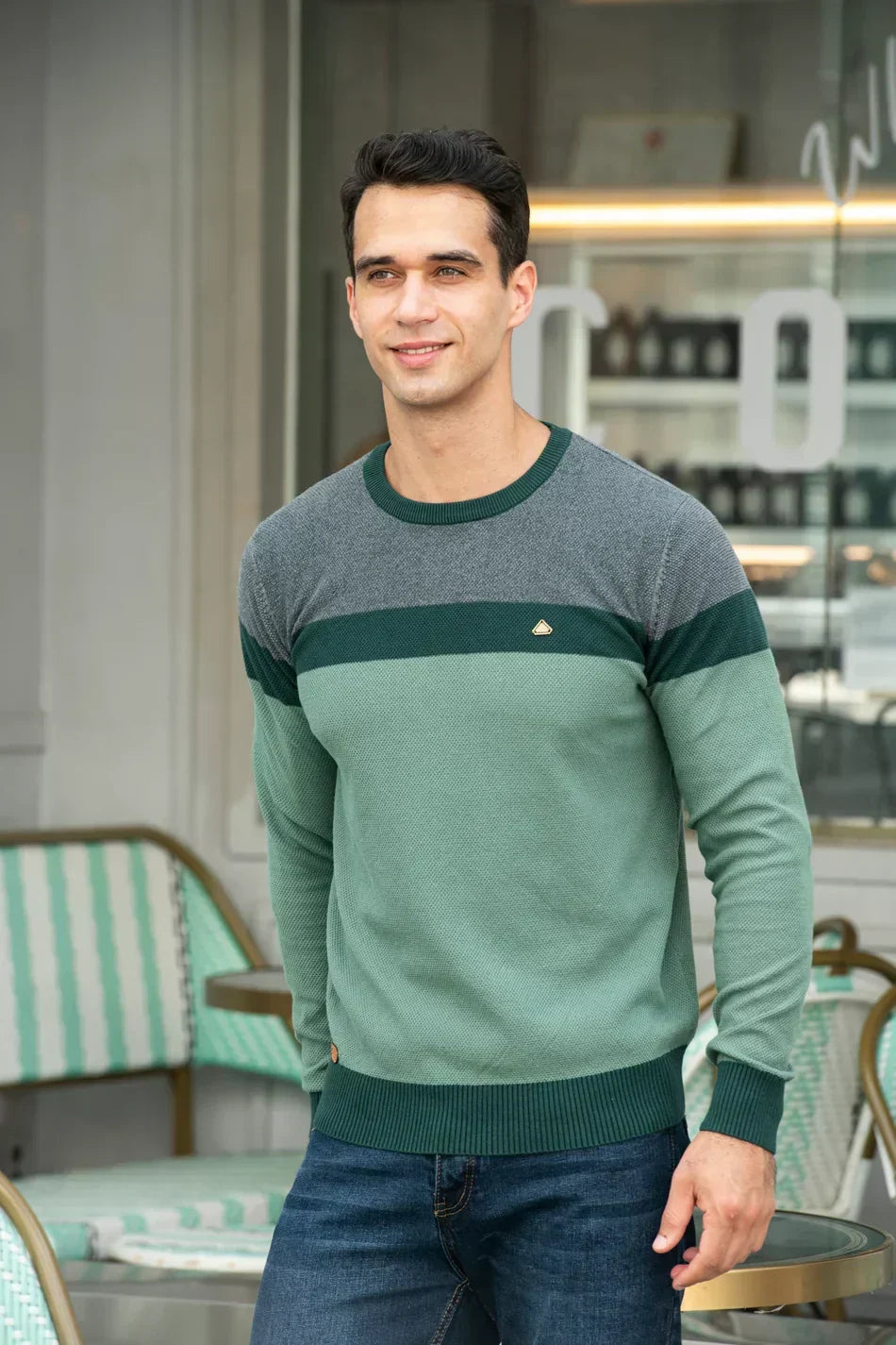 Marcus | Refined Color-Block Crew Sweater