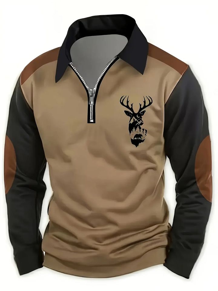 Arden | Classic Deer Quarter-Zip Pullover