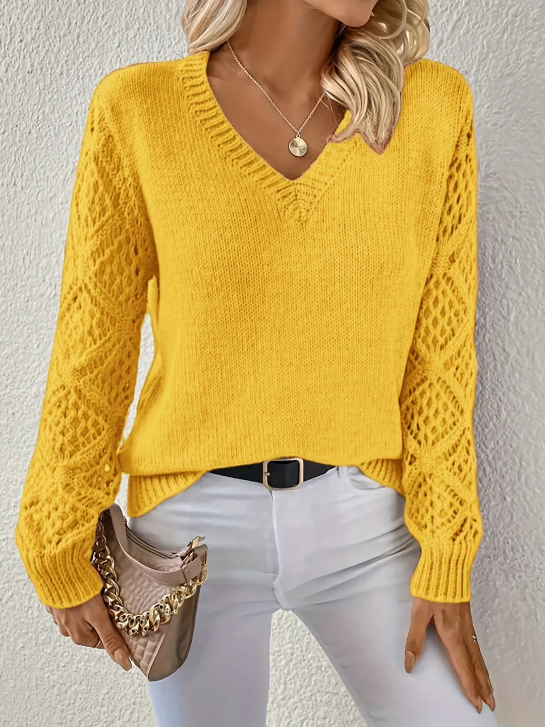 Talia | Elegant V-Neck Knit Pullover