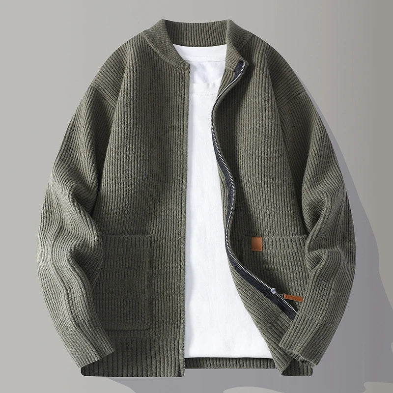 Oliver | Ribbed Knit Zip Jacket