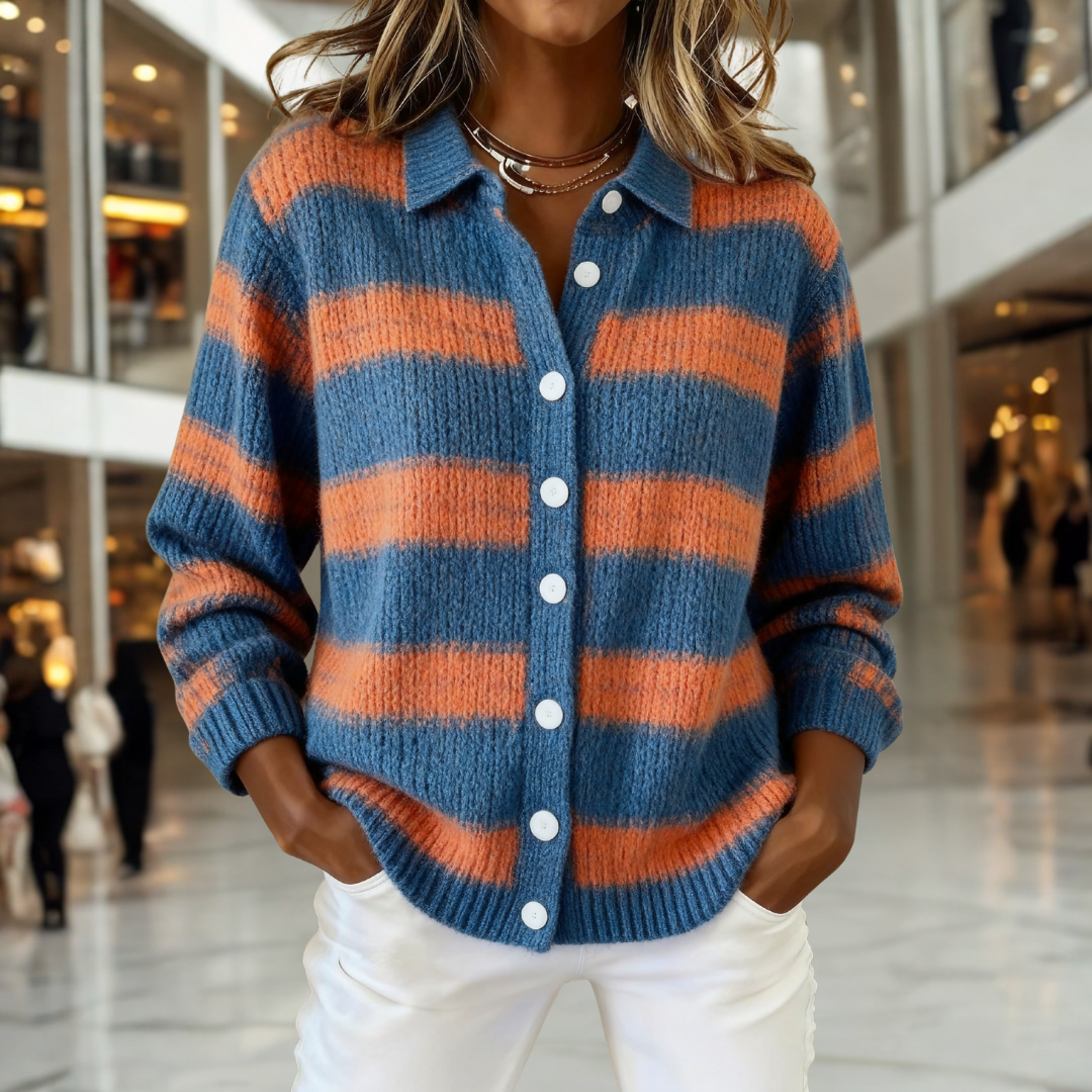 Sophie | Modern Stripe Knit Cardigan