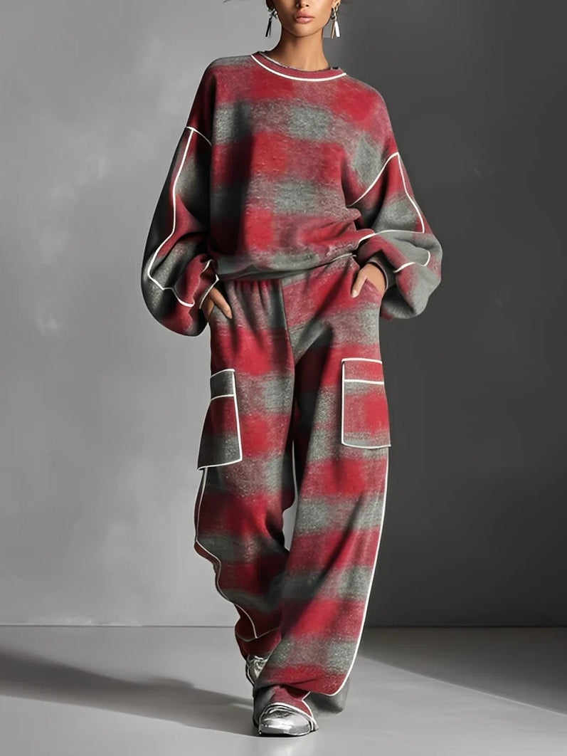 Louise | Elegant Plaid Two-Piece Set