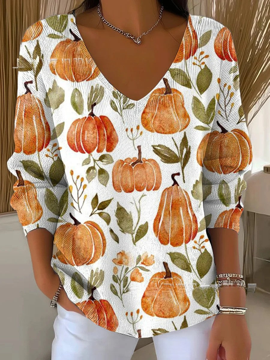 EMILIE | Elegant Patterned V-Neck Sweater
