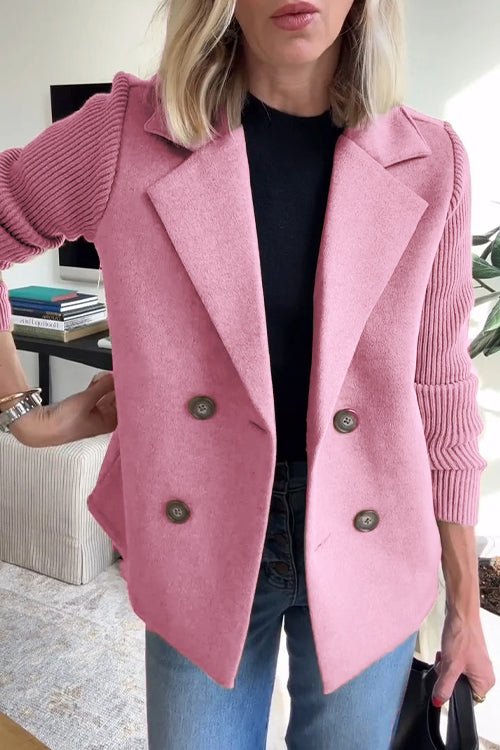 Alina | Elegant Knit-Sleeve Blazer