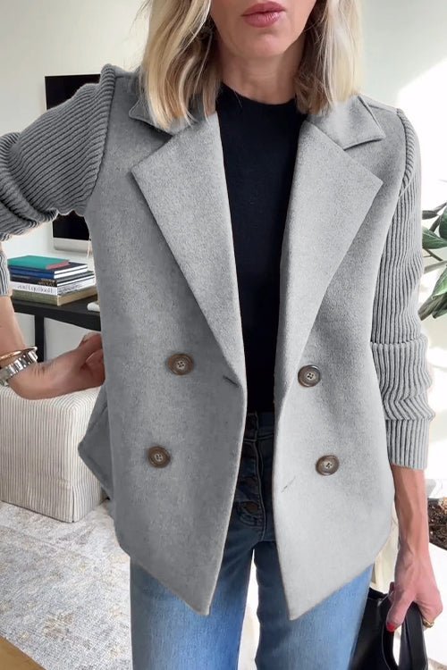 Alina | Elegant Knit-Sleeve Blazer