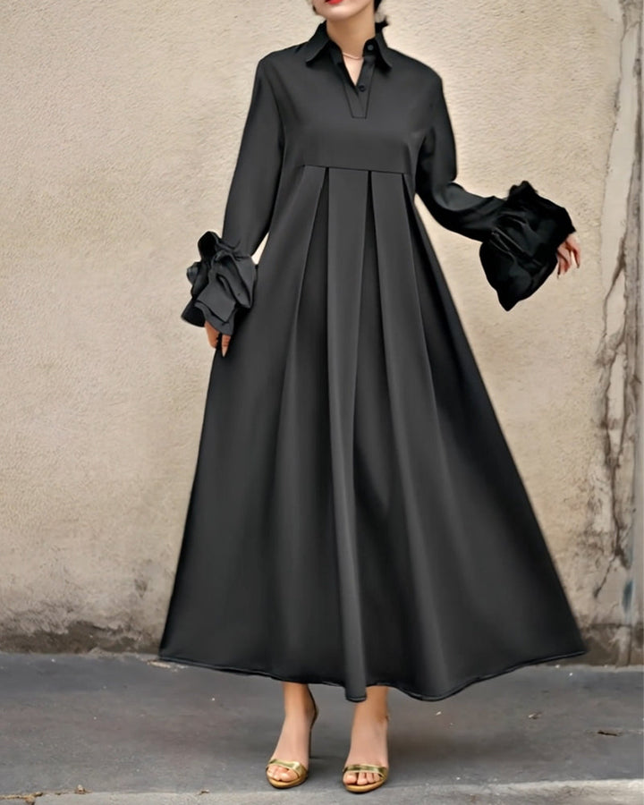 Devanna | Elegant Flared Shirt Maxi Dress