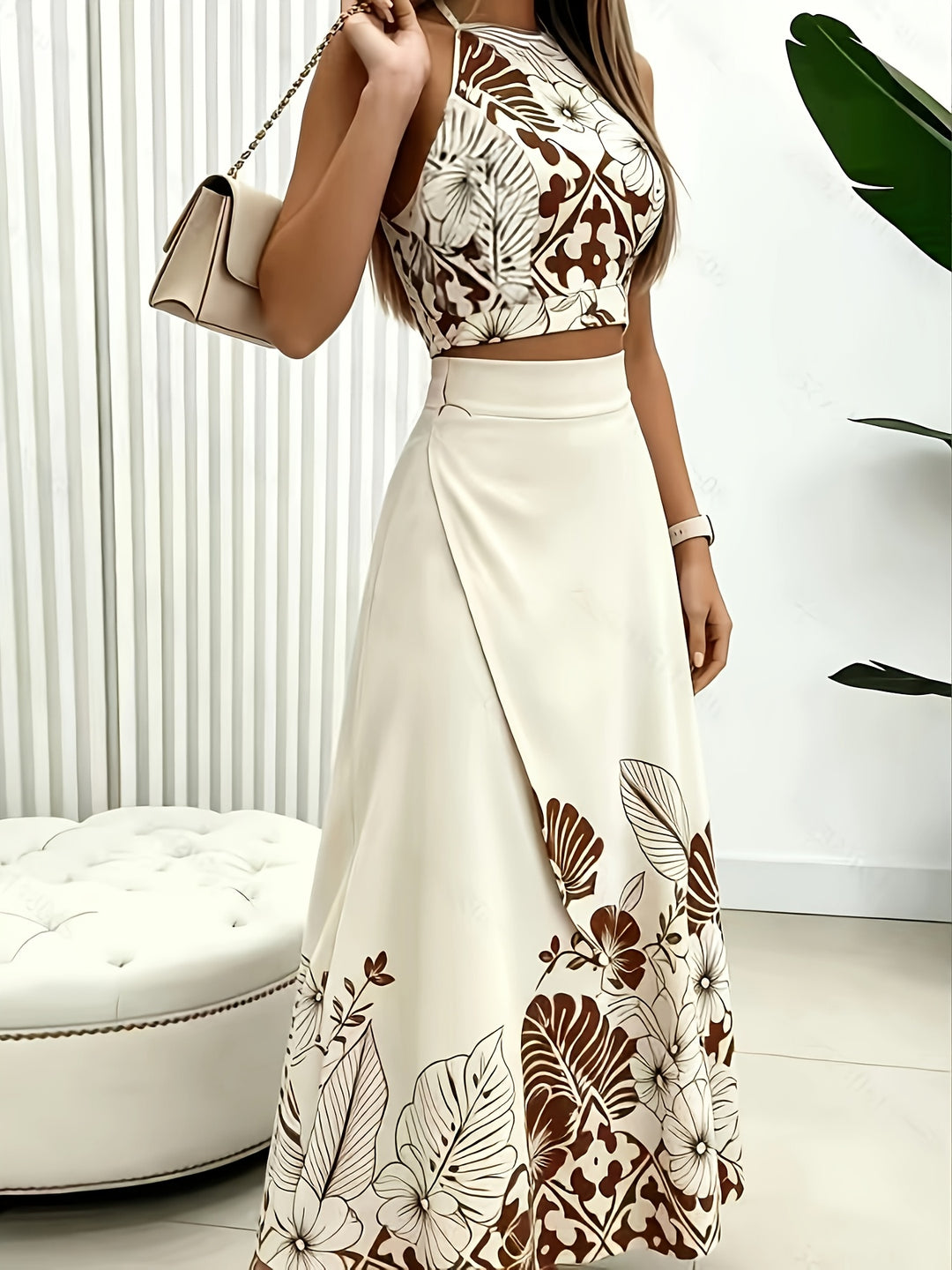 Delilah | Tropical-Print Two-Piece Set
