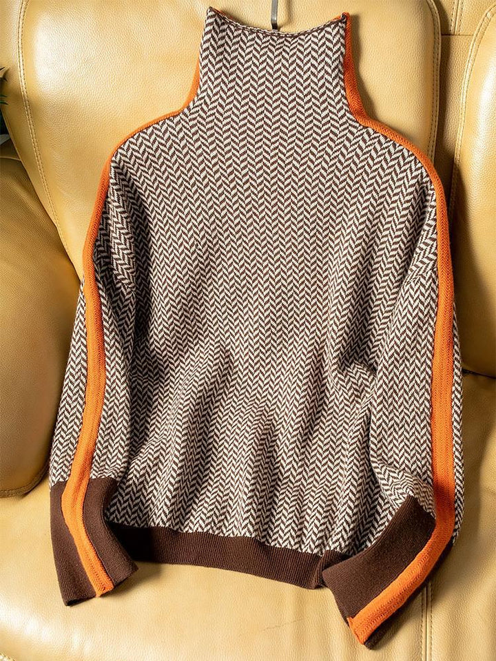 Avery | Elegant Contrast Turtleneck Sweater