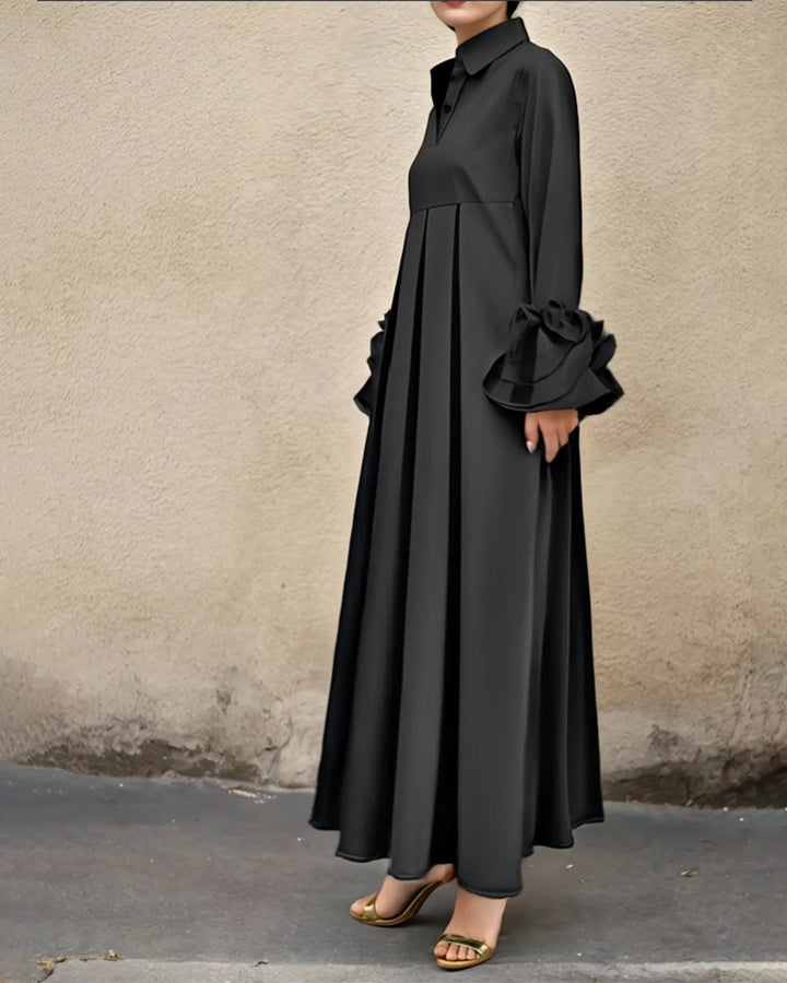 Devanna | Elegant Flared Shirt Maxi Dress