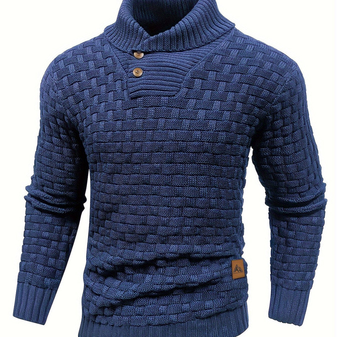 Hunter | Textured Button-Neck Sweater