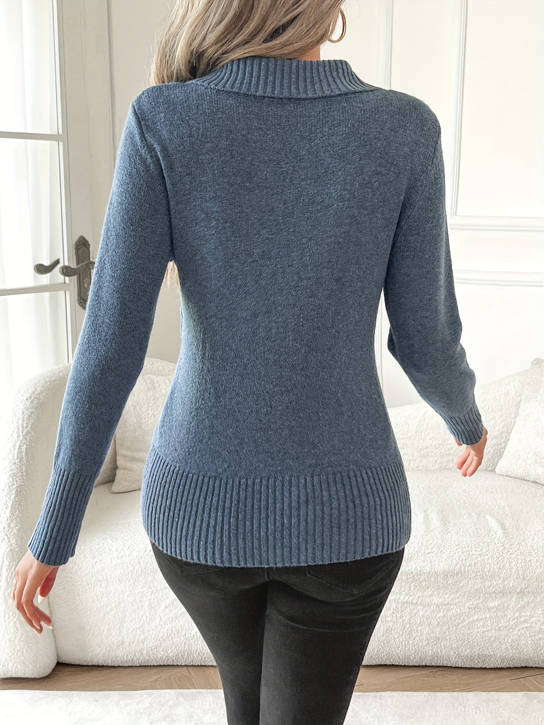 Elena | Elegant Wrap-Front Knit Top