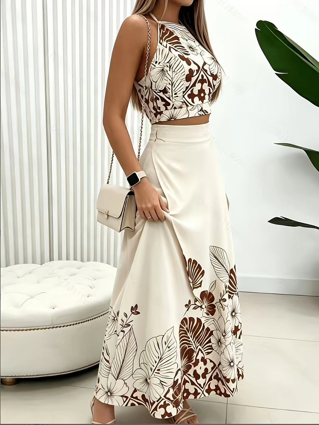 Delilah | Tropical-Print Two-Piece Set